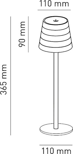 Bot Lighting Maya Μεταλλικό Πορτατίφ LED με Μαύρο Καπέλο και Βάση
