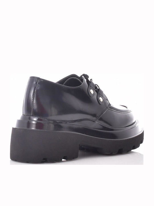 Leather Women's Moccasins in Black Color