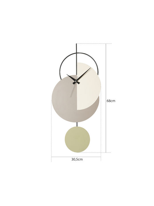 HomeMarkt Wall Clock Metallic Gray Ø30cm