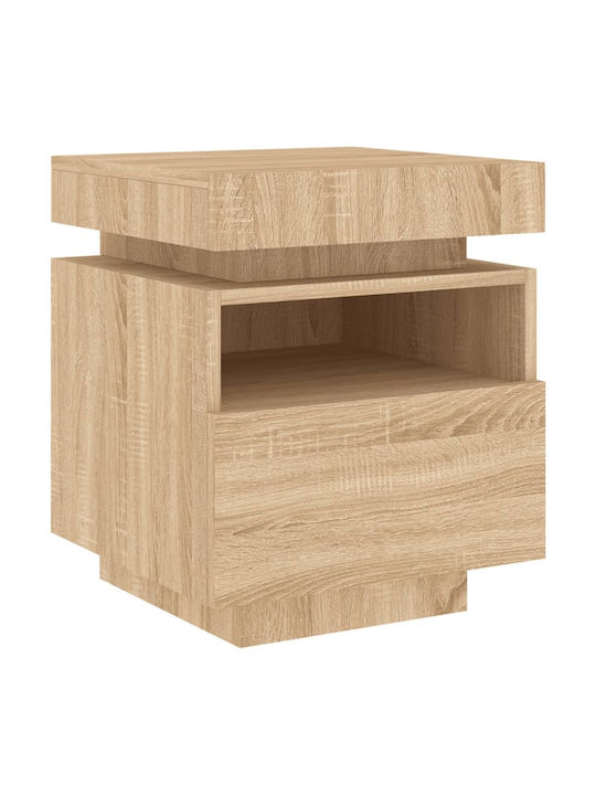 Wooden Sonoma Oak Bedside Table 40x39x48.5cm
