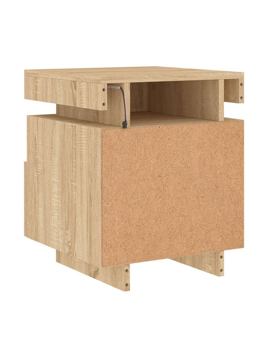 Wooden Sonoma Oak Bedside Table 40x39x48.5cm