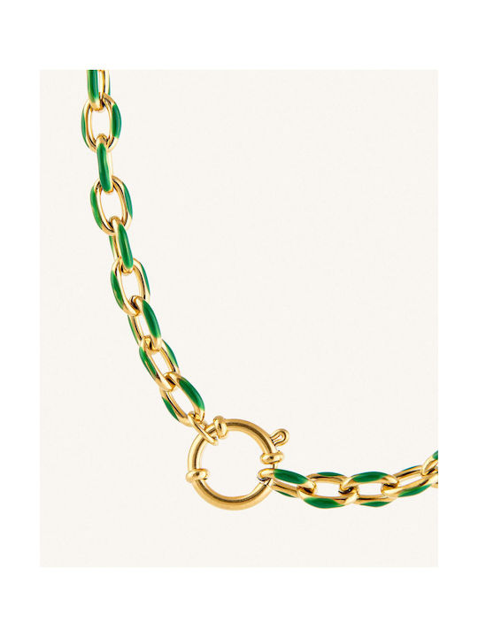 StanStefan Κολιέ Chain Hand from Steel Gold-plated Length 43cm