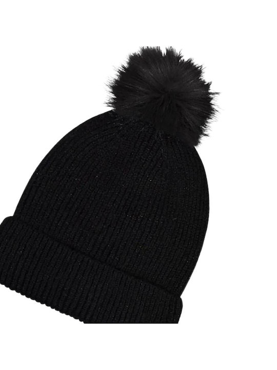 Stamion Pom Pom Beanie Frauen Beanie Gestrickt in Schwarz Farbe