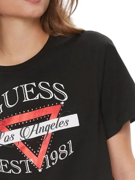 Guess Triangle Γυναικείο T-shirt Black