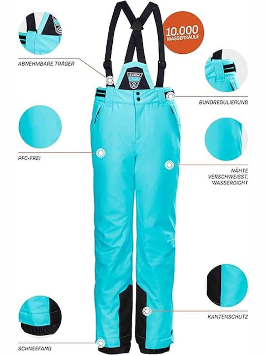 Killtec Ksw 37258-133 Kids Dungarees for Ski & Snowboard Turquoise