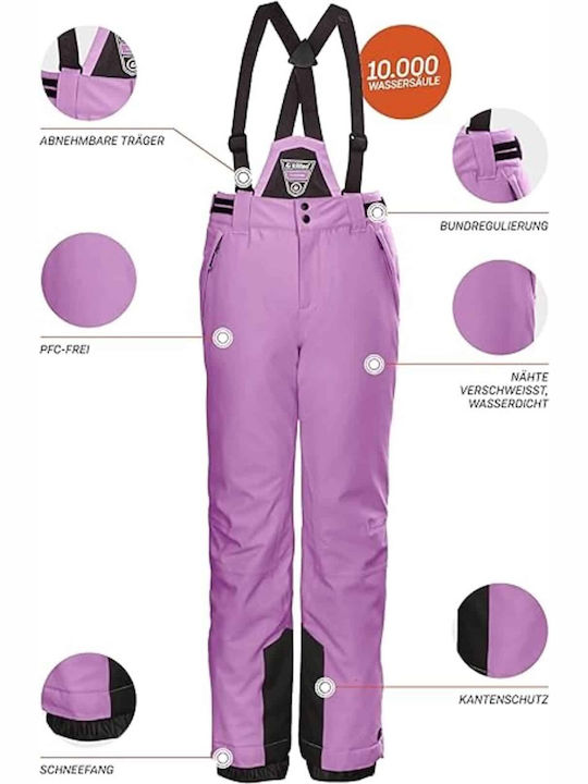 Killtec 37258-484 Kids Dungarees for Ski & Snowboard Purple