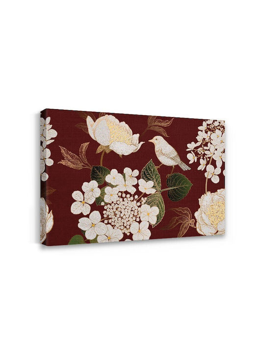 Walls Flowers and Little Bird Canvas 20x15cm