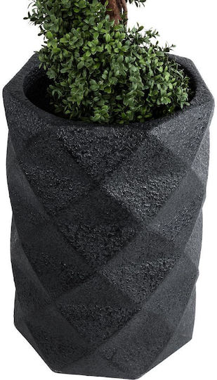 GloboStar Planter Polyester Black with Stand 40x40x90cm.