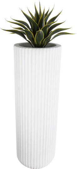 GloboStar Marsala Planter Polyester White with Stand 41x41x120cm.