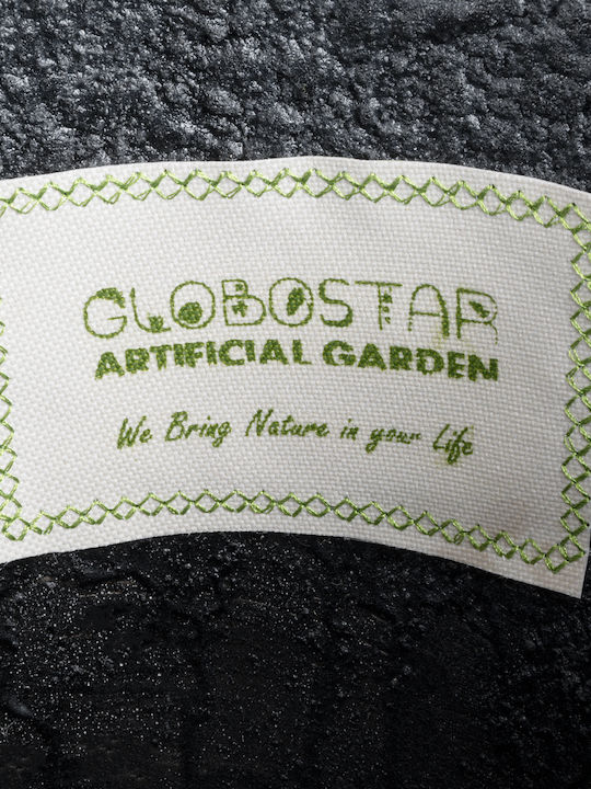 GloboStar Ghiveci Poliester Negru cu suport 34x34x62εκ.