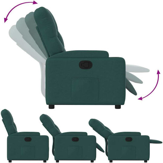 Πολυθρόνα Relax με Υποπόδιο Σκούρο Πράσινο 74x86.5x93.5cm