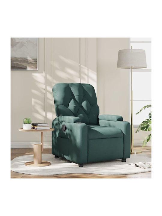 Relax Armchair with Footstool Dark Green 74x86.5x93.5cm