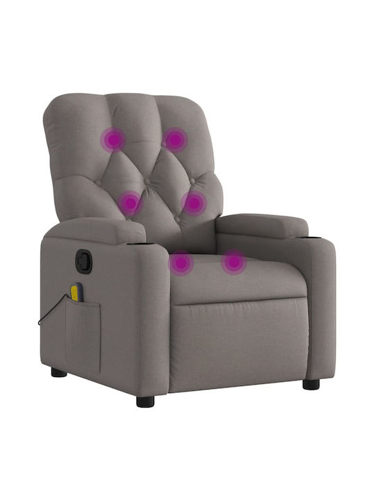 Fotoliu Relax Masaj cu Puf Taupe 74x86.5x93.5cm