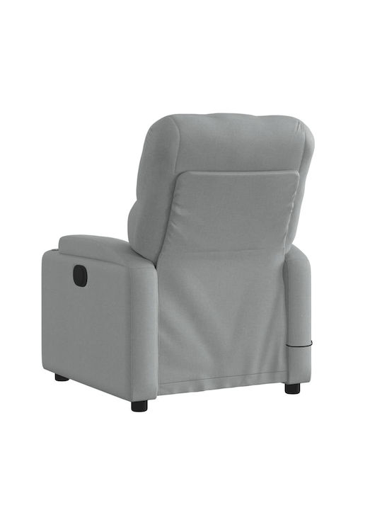 Relax Armchair Massage with Footstool Light Grey 74x86.5x93.5cm