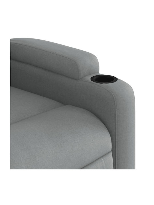 Relax Armchair Massage with Footstool Light Grey 74x86.5x93.5cm