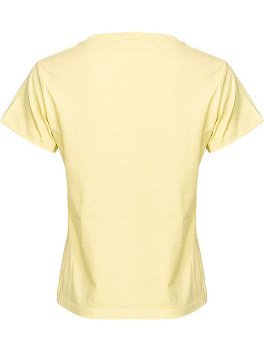 Basico Damen Sportlich T-Shirt Yellow