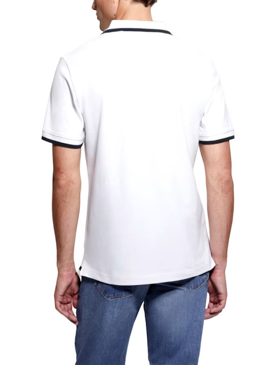 Guess Herren Shirt Kurzarm Schaltflächen Weiß