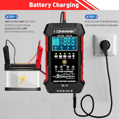 Konnwei Rc-10 Autobatterie-Ladegerät 12V