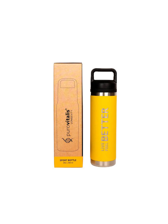Purovitalis Water Bottle 600ml Yellow