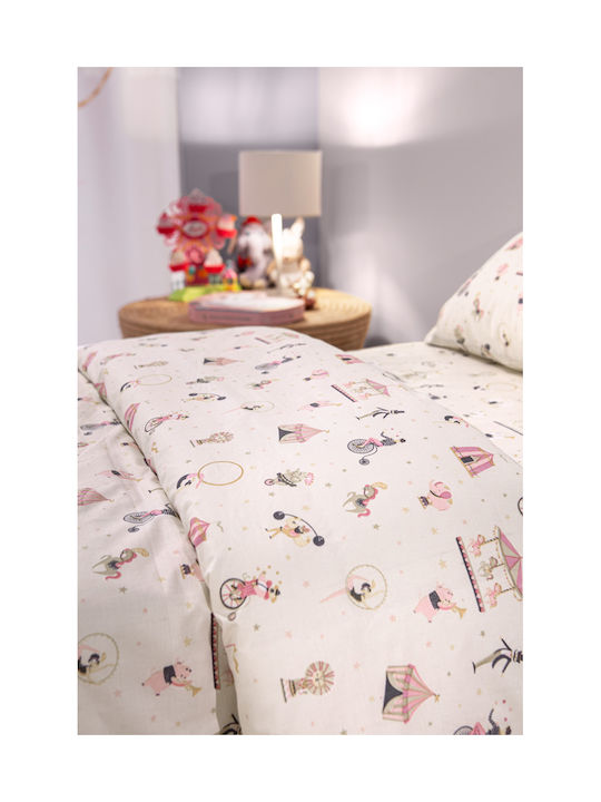 Saint Clair Set Kids Duvet Cover Single with Pillowcase Cotton Pink 160x220cm