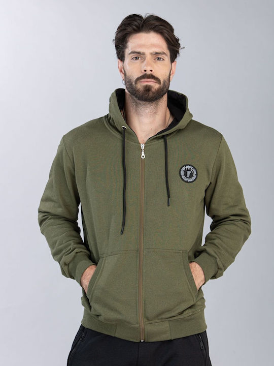 Restart Men's Sweatshirt Jacket with Hood Haki