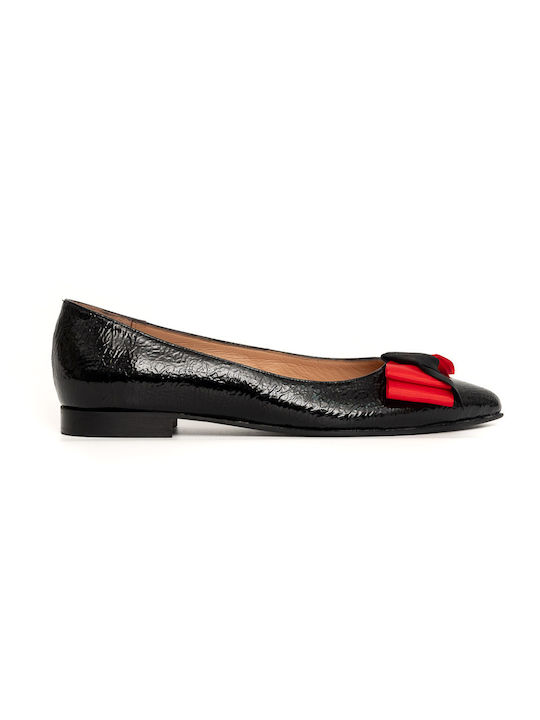 Politis shoes Anatomic Patent Leather Pointy Ballerinas Black