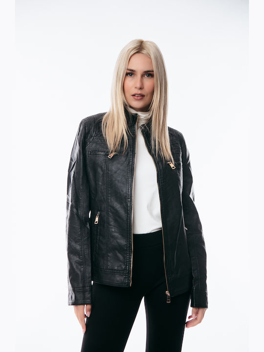Γυναικείο Biker Jacket Μαύρο
