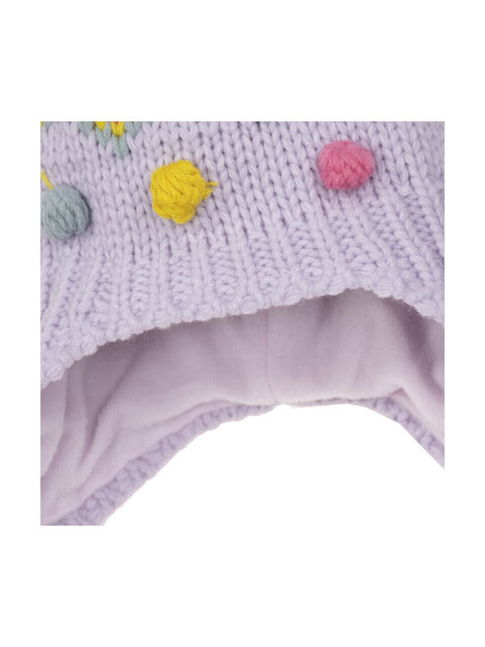 Kitti Kids Beanie Set with Scarf & Gloves Knitted Lilac