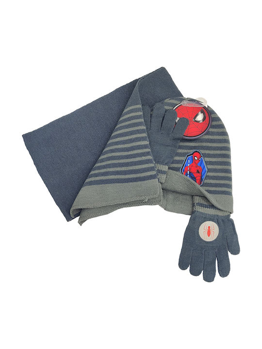 Gift-Me Kids Beanie Set with Scarf & Gloves Knitted Gray