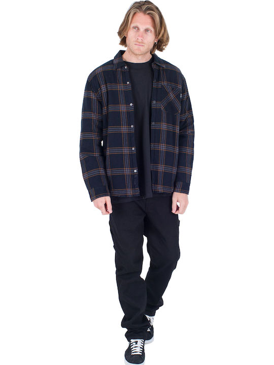 Long Sleeve Flannel Overshirt Black