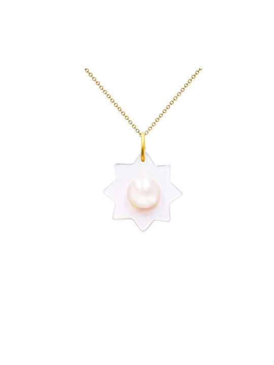 Margaritari Necklace Double from Gold 14K with Pearls