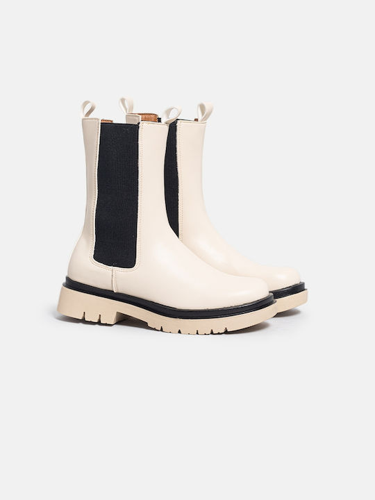 InShoes Women's Chelsea Boots Beige