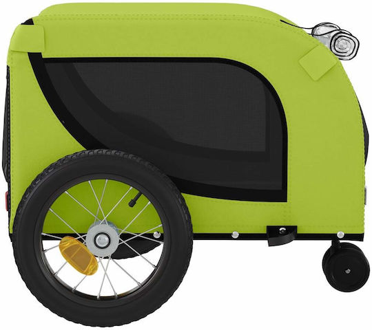 vidaXL Dog Carrying Green Bicycle Trailer for 30kg Pets L124xW53xH53cm