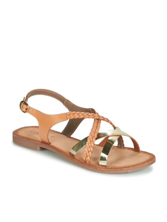 Kickers Women's Flat Sandals in Brown Color