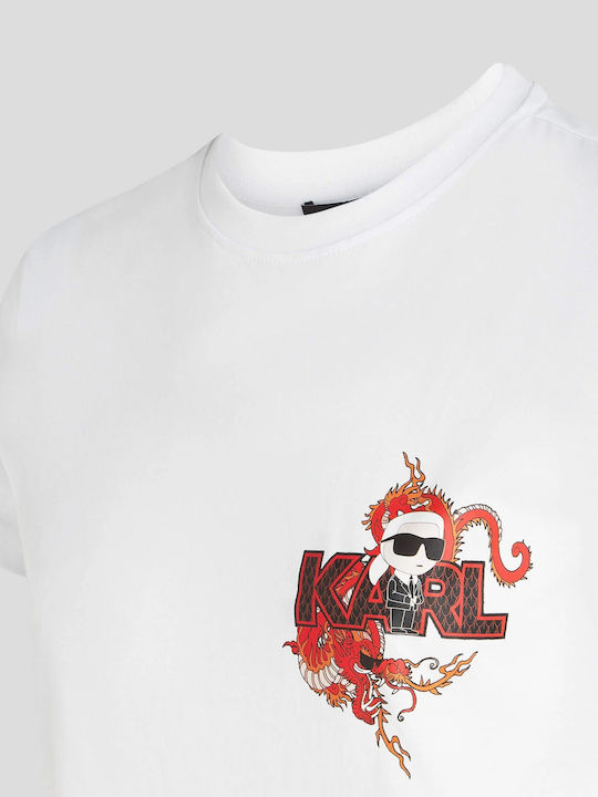 Karl Lagerfeld Ikonik Damen T-shirt Weiß