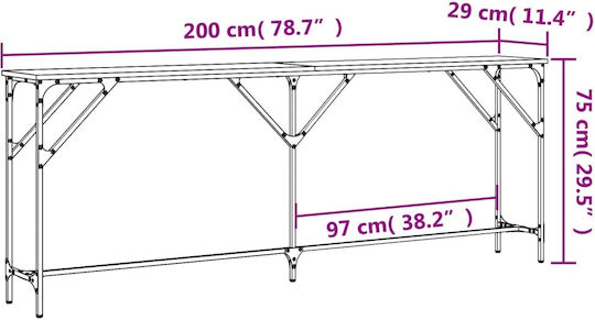 Konsole Coffee L200xB29xH75cm