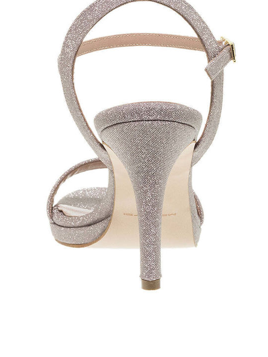 Mourtzi cu platformă Material Women's Sandals cu curea la gleznă Roz