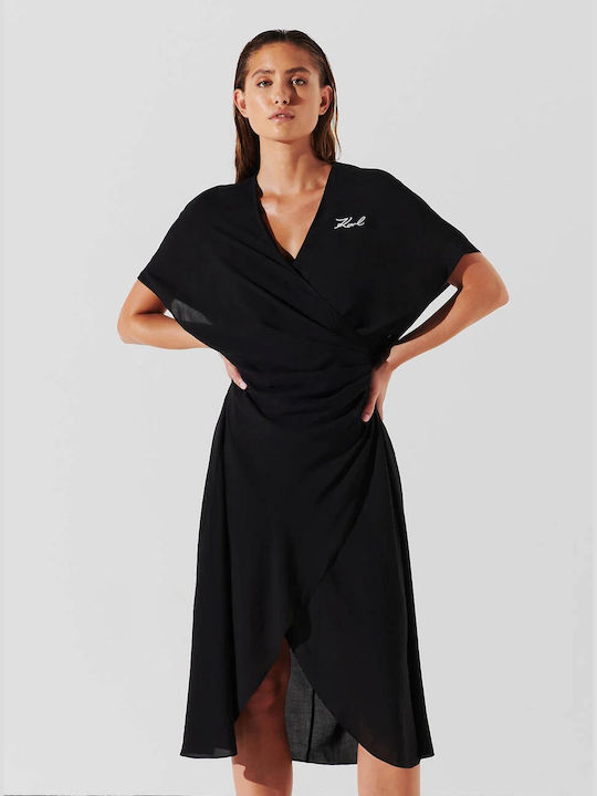 Karl Lagerfeld Γυναικείο Φόρεμα Παραλίας Μαύρο