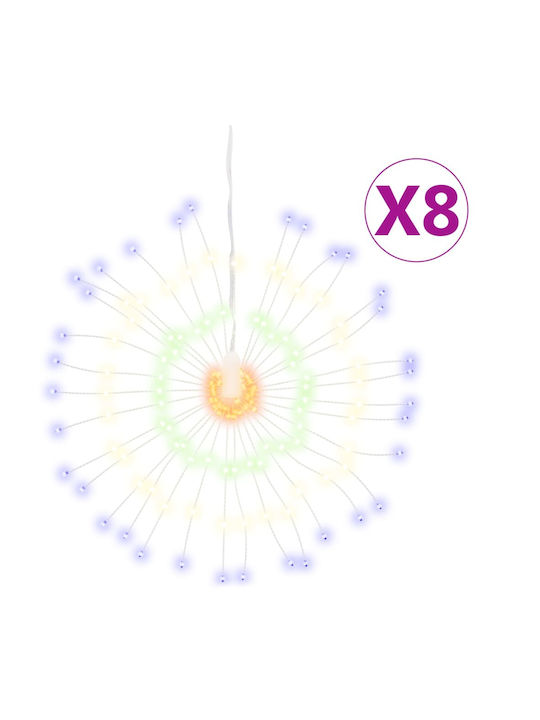 140 Λαμπάκια LED Πολύχρωμα Μπαταρίας τύπου Πυροτέχνημα 8τμχ vidaXL