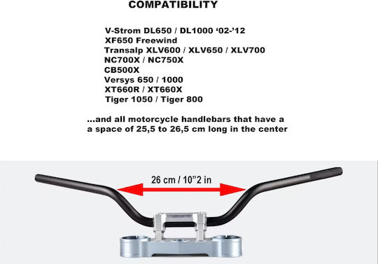 PDI Motorcycle Mobile Phone Mount Bar for Honda Transalp 26cm