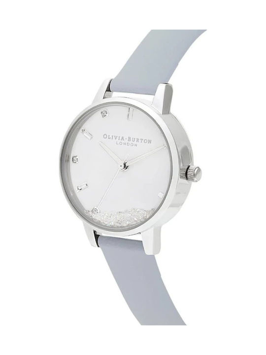 Olivia Burton Дамски Часовник 30мм Кварцов със Синя Кожена Каишка