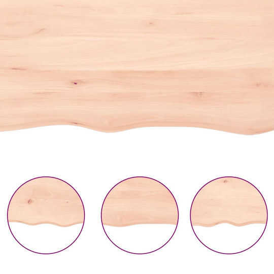 vidaXL Countertop without Sink L100xW40xH2cm Raw solid wood