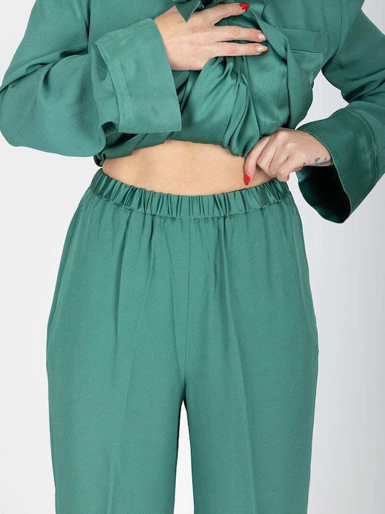 Dama Tesatura Pantaloni Turcoaz
