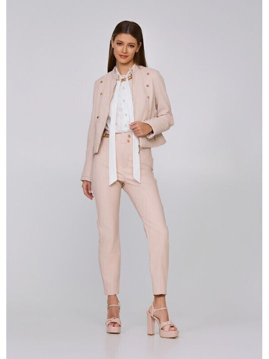 Women's Fabric Trousers Pink