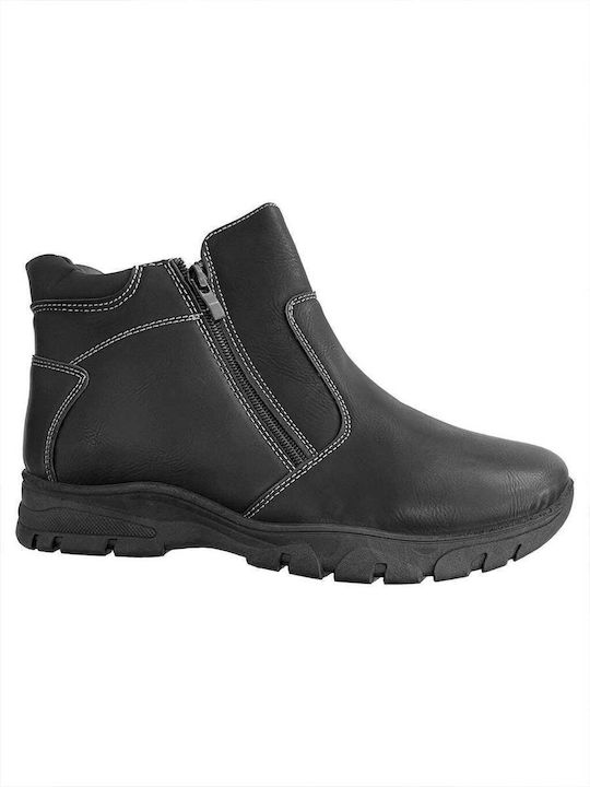 Ustyle Men's Boots with Zipper Black