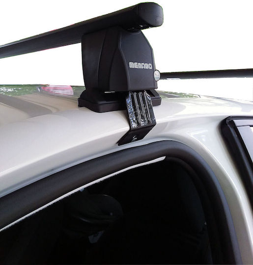 Menabo Aluminum Car Roof Bars for Peugeot 208 5D Set with Roof Rack Legs Black
