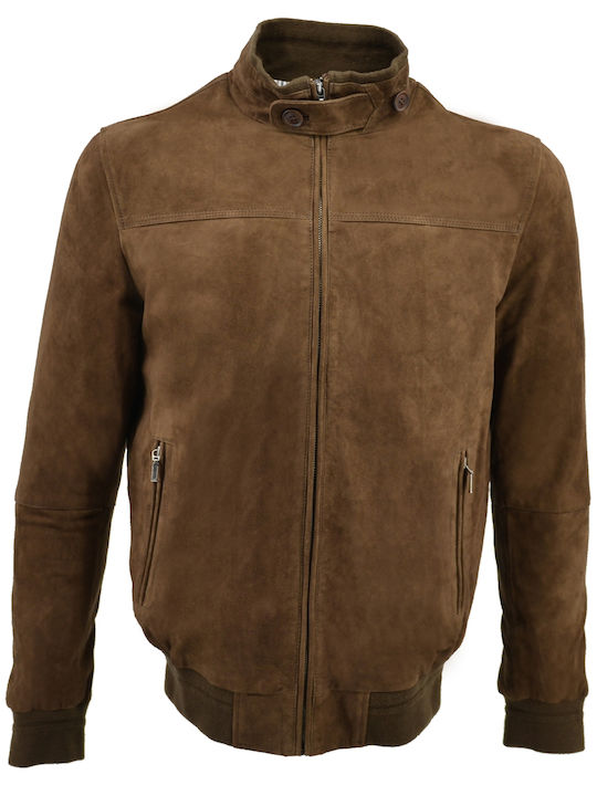 Δερμάτινο Μπουφάν Καφέ