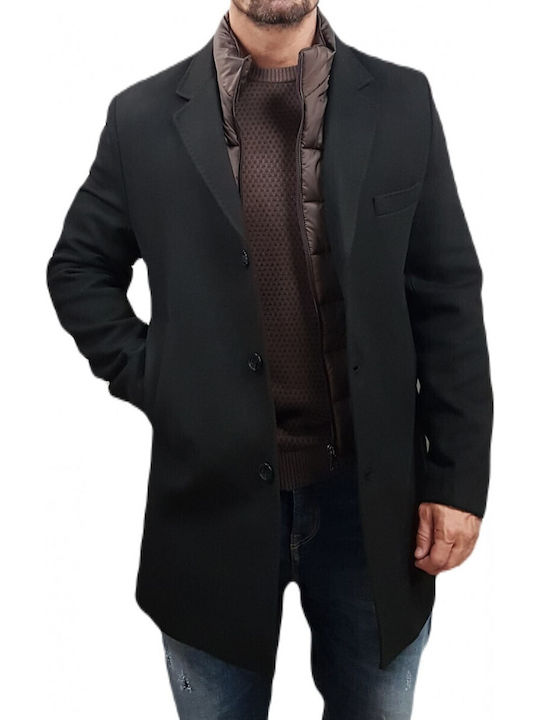 Justin Herren Mantel Schwarz