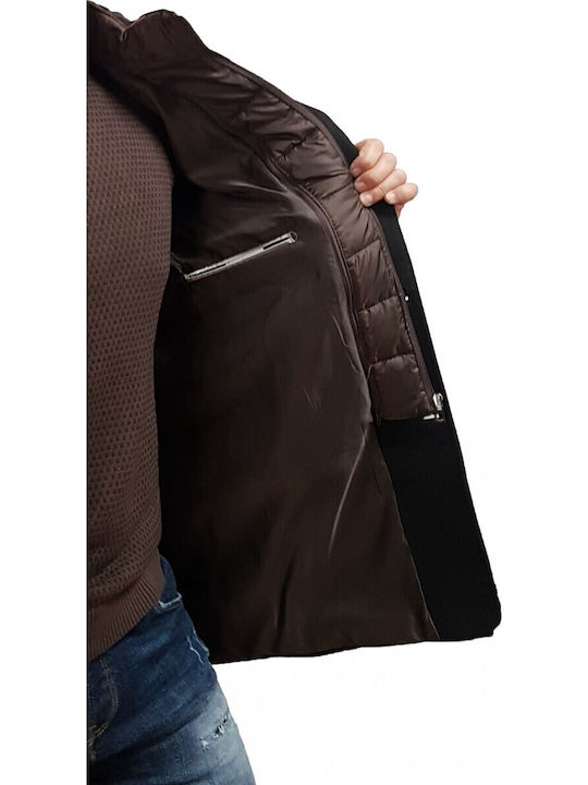 Justin Herren Mantel Schwarz