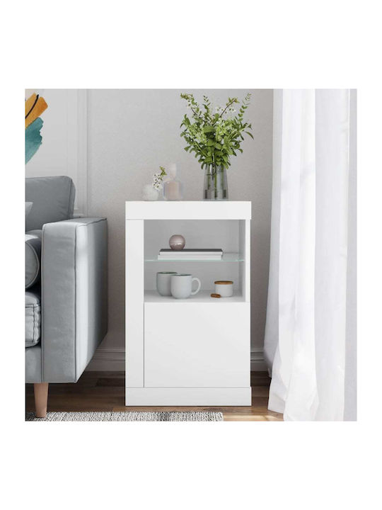 Rectangular Wooden Side Table White M37xL41xH67cm